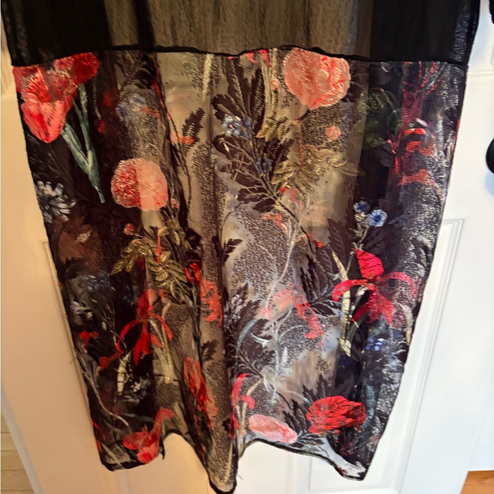 Black Designer Sheer Coat - Picture 3 of 10
